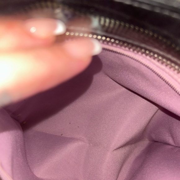 Coach Black Shoulder Bag with Glossy Patent Finish - Picture 11 of 15